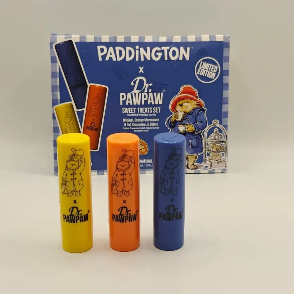 Paddington x Dr. PawPaw Sweet Treats Lip Balm Set of 3 New Authentic